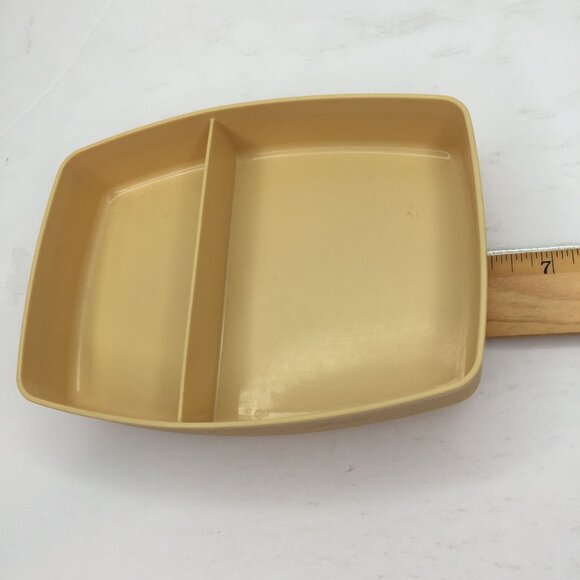 Vintage Tupperware Packette Divided Lunch Snack Sandwich Storage Container Beige - Picture 8 of 10